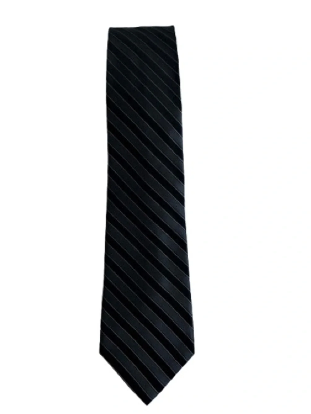 Calvin Klein Men Classic Elegant Black & Gray Pinstripe Silk Formal Business Tie